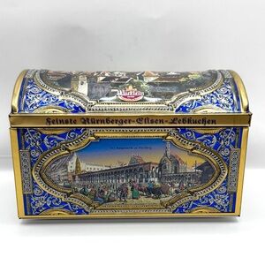 Vtg Wicklein Musical Cookie Tin Nuremberg Germany "Angels We Have Heard On High"